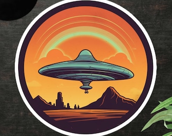 Sticker, UFO Sticker, Alien Sticker, Car Sticker, Water Bottle Sticker, Laptop Sticker, weird animal sticker, space sticker