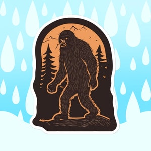 Adesivo, adesivo Sasquatch, adesivo Bigfoot, adesivo de acampamento, adesivo de carro, adesivo de garrafa de água