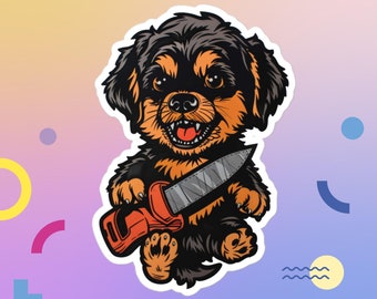 Sticker, hondsticker, rotty sticker, grappige sticker, sticker waterfles, autosticker, laptopsticker, dierensticker