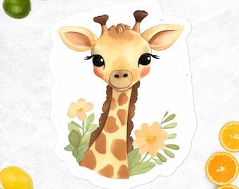 Sticker, Cute Animal Sticker, Giraffe Sticker, Weird Animal Sticker, Car Sticker, Laptop Sticker, Water bottle sticker.