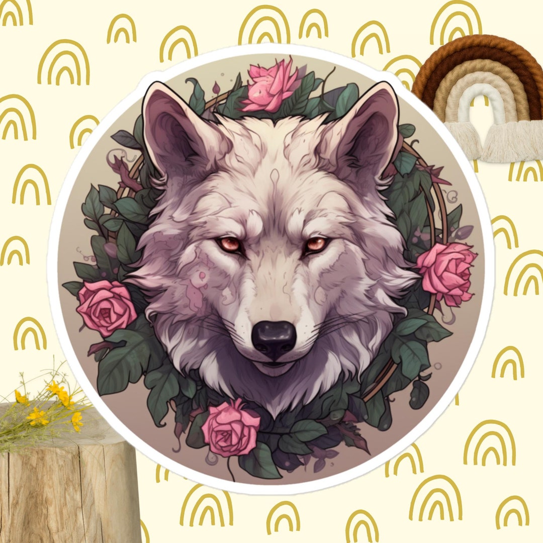 Wolf Mini Sticker Sticker, Wolf Sticker, Dog Sticker, Water Bottle Sticker, Car Sticker ...
