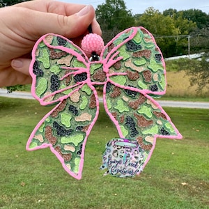 Camouflage Bow Car Freshie, Car Air Freshener