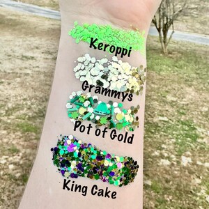 Green St. Patrick's Day and Mardi Gras Hair and Body Glitter, girls hair , pageant glitter, girls hair accessories, hair glitter, body gel