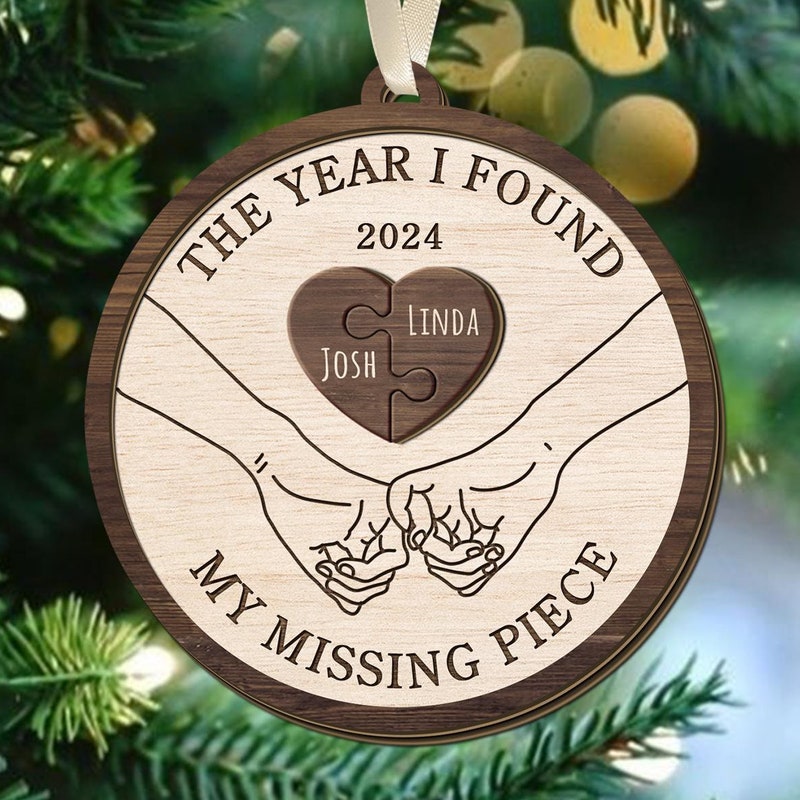 Wooden Anniversary Card With Jigsaw Puzzle Piece "I Found My Missing