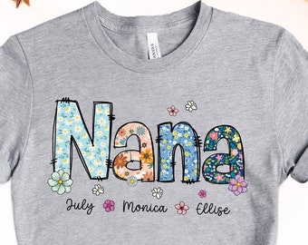 Personalized Mothers Day Shirt for Grandma, Custom Names Grandma Shirt, Mothers Day Gift for Grandma, Grandkid Names Shirt, Grandma Birthday