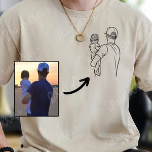 Custom Photo Shirt for Dad, Father's Day Tshirt, Personalized Dad Portrait Shirt, Fathers Day Gifts, Dad Birthday Gifts, Gift for Husband