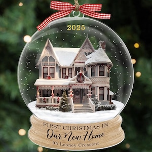 New Home Ornament 2024, Custom Photo Ornament, Personalized New House Ornament, Housewarming Gift, Real Estate Gift, Custom Address Keepsake