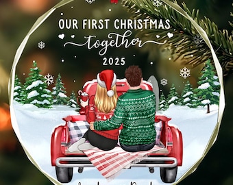 First Christmas Together Christmas Ornament, Couple Ornament, Christmas Gifts for Couples, Custom Couple Name Ornament, New Couple Keepsake