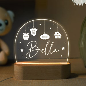 Personalized Baby Gift, Custom Baby Night Light, First Birthday Gift, Cute Night Lamp For Kid, Nursery Decor, Newborn Gift, Baby Birth Gift