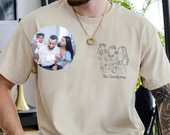 Custom Family Portrait Shirt, Personalized Family Shirt Gifts, Wedding Anniversary Gift, Gift for Husband, Gift for Wife, Family Christmas