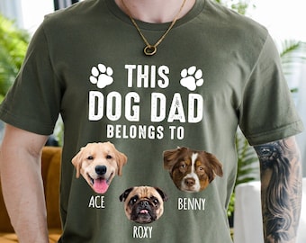 Personalized Dog Dad T-Shirt with Pet Photo, Custom Dog Owner Gift
