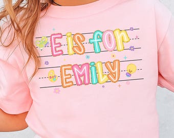 Preppy Back To School Kids Shirt, Personalized Alphabet Kids Shirt, Custom Name Shirt For Kids, Girls Kindergarten Shirt, Preschool Girl Tee