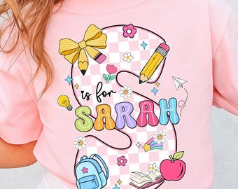 Personalized Kids Shirt, Back To School Shirt For Kids, Custom Name Toddler Shirt, Kindergarten Shirt, First Day Of School Outfit