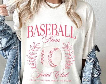 Comfort Colors Baseball Mom Shirt, Retro Baseball Sprot Club Shirt, Baseball Season Tee, Game Day Shirt, Mother's Day Shirt, Gifts for Mom