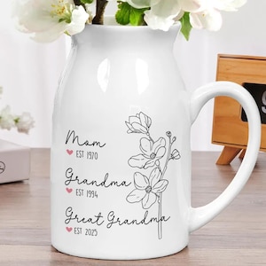 Great Grandma Pregnancy Announcement Gift, Personalized Great Grandma Flower Vase, Gift for Great Grandmother, Mothers Day Gift, Baby Reveal