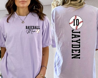Comfort Colors In My Baseball Mom Era Shirt, Custom Name and Number Shirt, Baseball Mom Shirt, Baseball Season Tshirt, Baseball Team Mom Tee