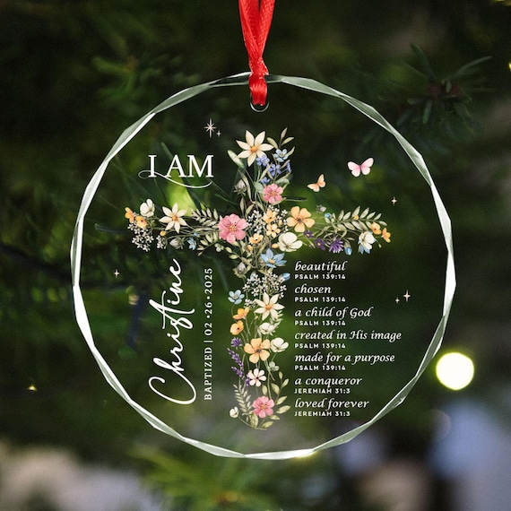 Baptism Gift Girl, Personalized Baptism Ornament, Custom Baptism Keepsake, Goddaughter Gift, Christening Gifts Girl, Dedicated Gift