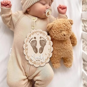 Personalized Baby Announcement Sign, Birth Stats, 3D Wood image 13