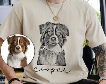 Custom Dog Shirt for Daddy, Personalized Dad Shirt with Dog Photo, Dog Lover Gifts, Dog Owner Gifts, Fathers Day Gift for Pet Owner, Dad Tee
