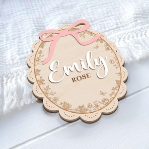 Personalized Baby Announcement Sign, Birth Stats, 3D Wood image 10
