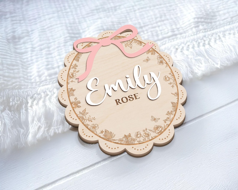 Personalized Baby Announcement Sign, Birth Stats, 3D Wood image 10