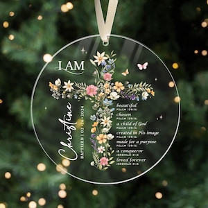 Baptism Gift Girl, Personalized Baptism Ornament, Custom Baptism Keepsake, Goddaughter Gift, Christening Gifts Girl, Dedicated Gift image 6