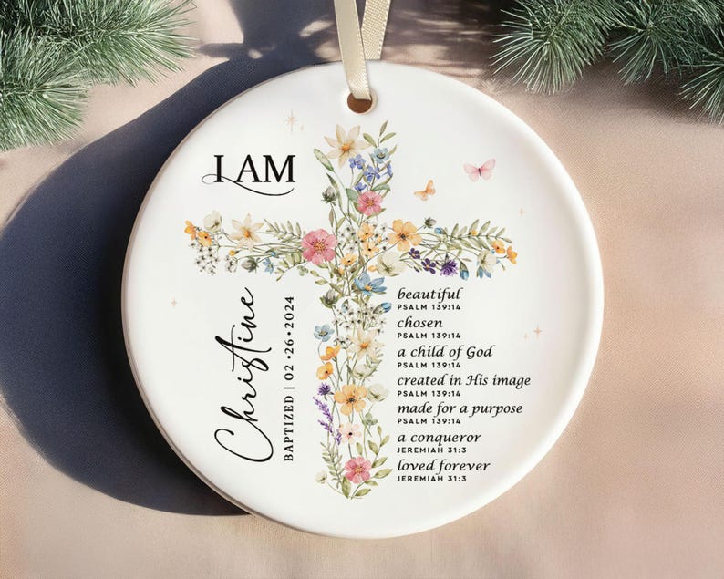 Baptism Gift Girl, Custom Baptism Ring Dish, Christening Gifts Girl, Jewelry Tray For Goddaughter, Gift from Godparents, Dedication Gift image 9