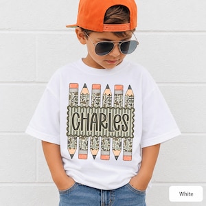 Personalized Back to School Shirt for Boy, Custom Name Pencil Shirt, Camo Pencil Kids Tee, Kindergarten First Day Shirt, Preschool Boy Shirt image 11
