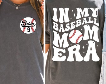 Custom Baseball Mom Shirt, Comfort Colors In My Baseball Mom Era Shirt, Baseball Season Tshirt, Baseball Lovers Shirt, Baseball Team Mom Tee