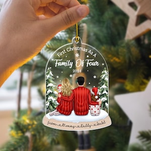 Custom Family Ornament 2024, Fist Christmas As A Family Of Four, Family Christmas Ornaments, Family Keepsake Personalized, Family Gift image 10