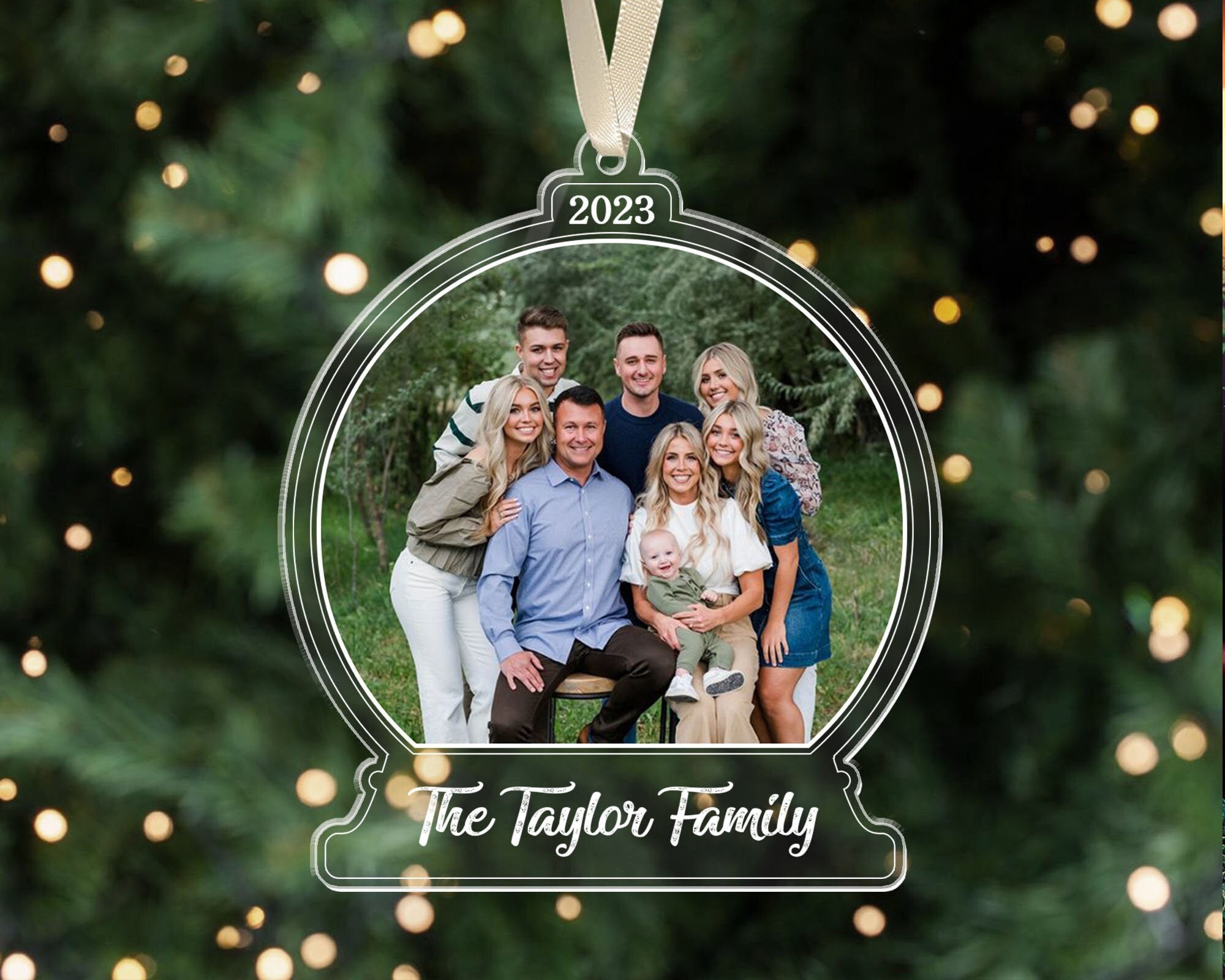 Custom Photo Ornament, 2023 Family Christmas Ornament, Personalized Family Ornament with Photo, Family Keepsake, Christmas Decor, Xmas Gifts