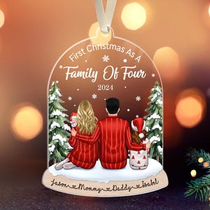 Custom Family Ornament 2024, Fist Christmas As A Family Of Four, Family Christmas Ornaments, Family Keepsake Personalized, Family Gift image 7