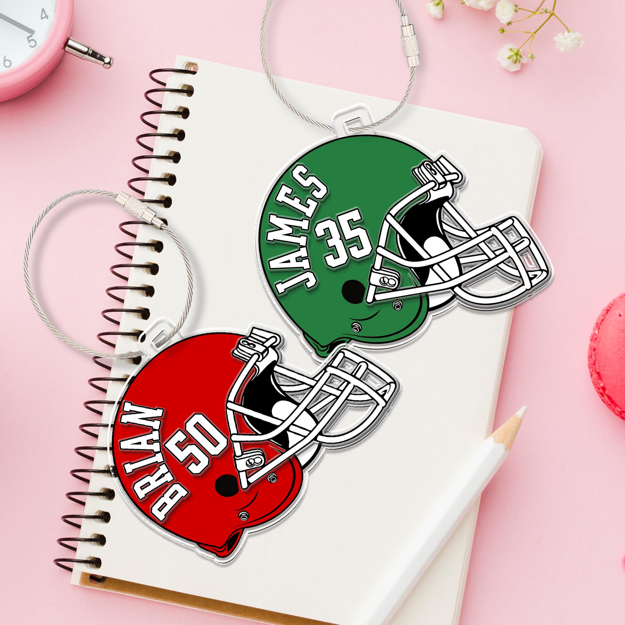 💖Buy 2 Free Shipping💖Custom Football Bag Tag, Football Team Keychain, Personalized Sport Bag Tag, Backpack Name Tag, Football Mom Gift, Football Lovers Gift