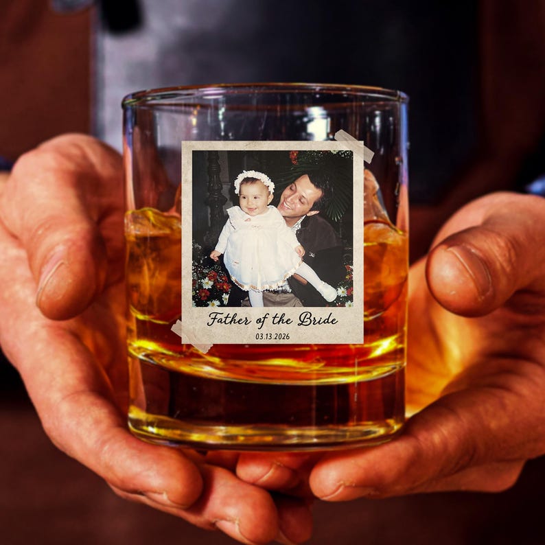 Personalized Photo Whiskey Glass, Father's Day Gift image 10
