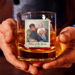 Personalized Photo Whiskey Glass, Father's Day Gift image 2