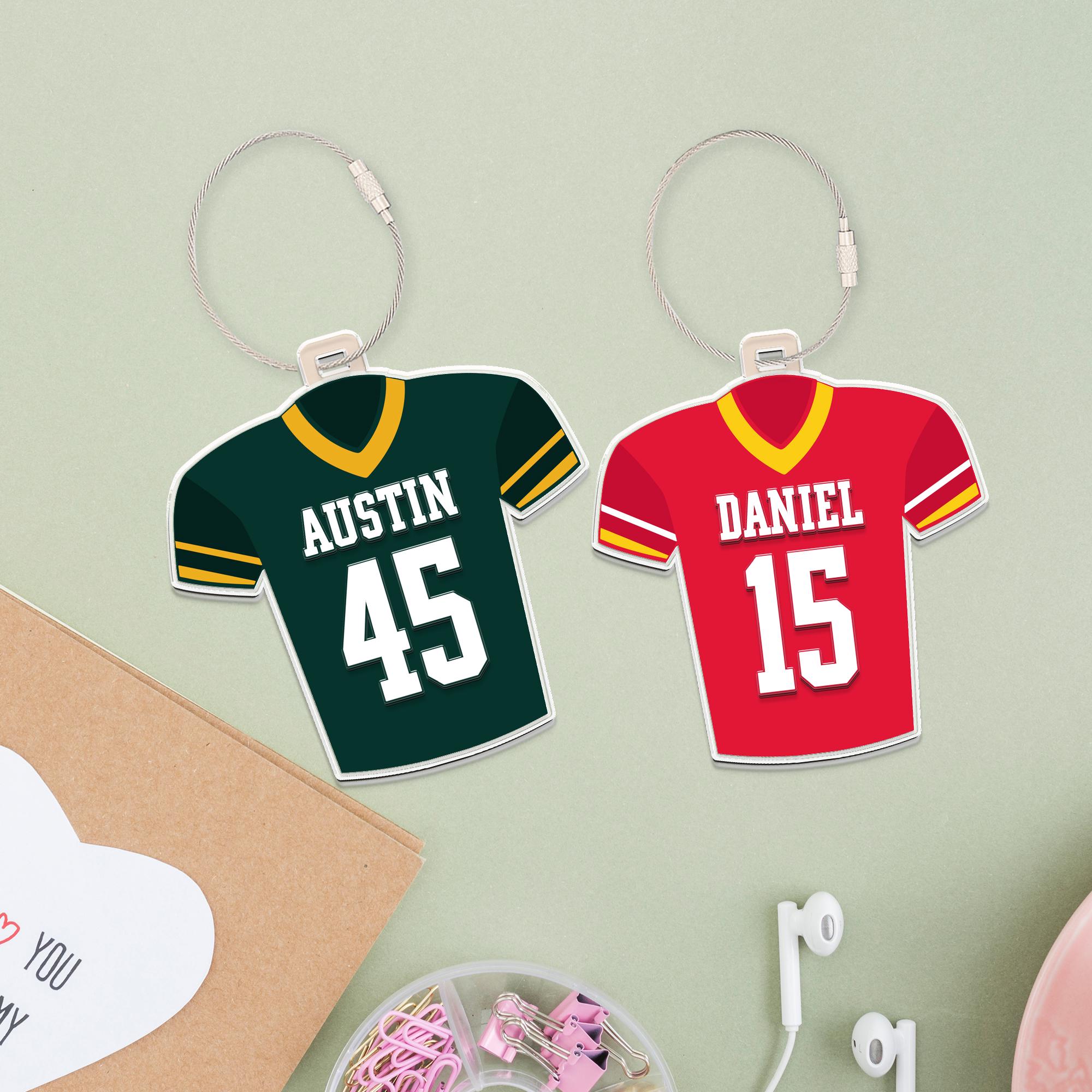 💖Buy 2 Free Shipping💖Football Name Tag, Personalized Football Shirt Name Tag, Sport Bag Tag, Football Team Keychain, High School Football Team, Football Mom Gift