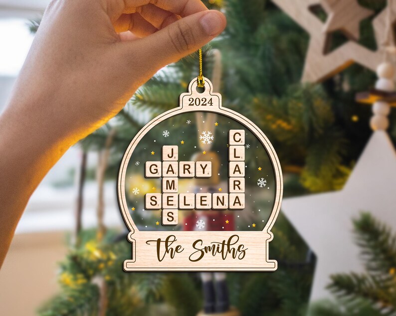Family Crossword Ornament, Family Scrabble Ornament 2024, Scrabble