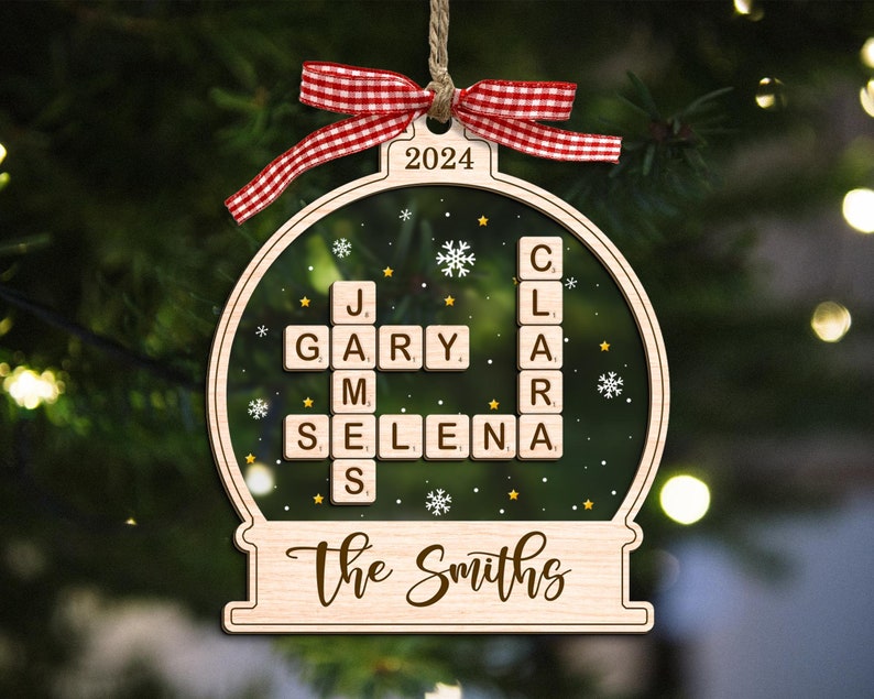 Family Crossword Ornament, Family Scrabble Ornament 2024, Scrabble