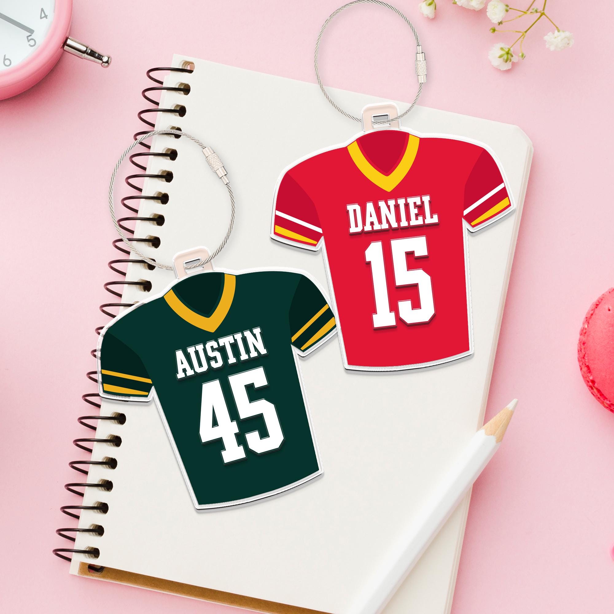 💖Buy 2 Free Shipping💖Football Name Tag, Personalized Football Shirt Name Tag, Sport Bag Tag, Football Team Keychain, High School Football Team, Football Mom Gift