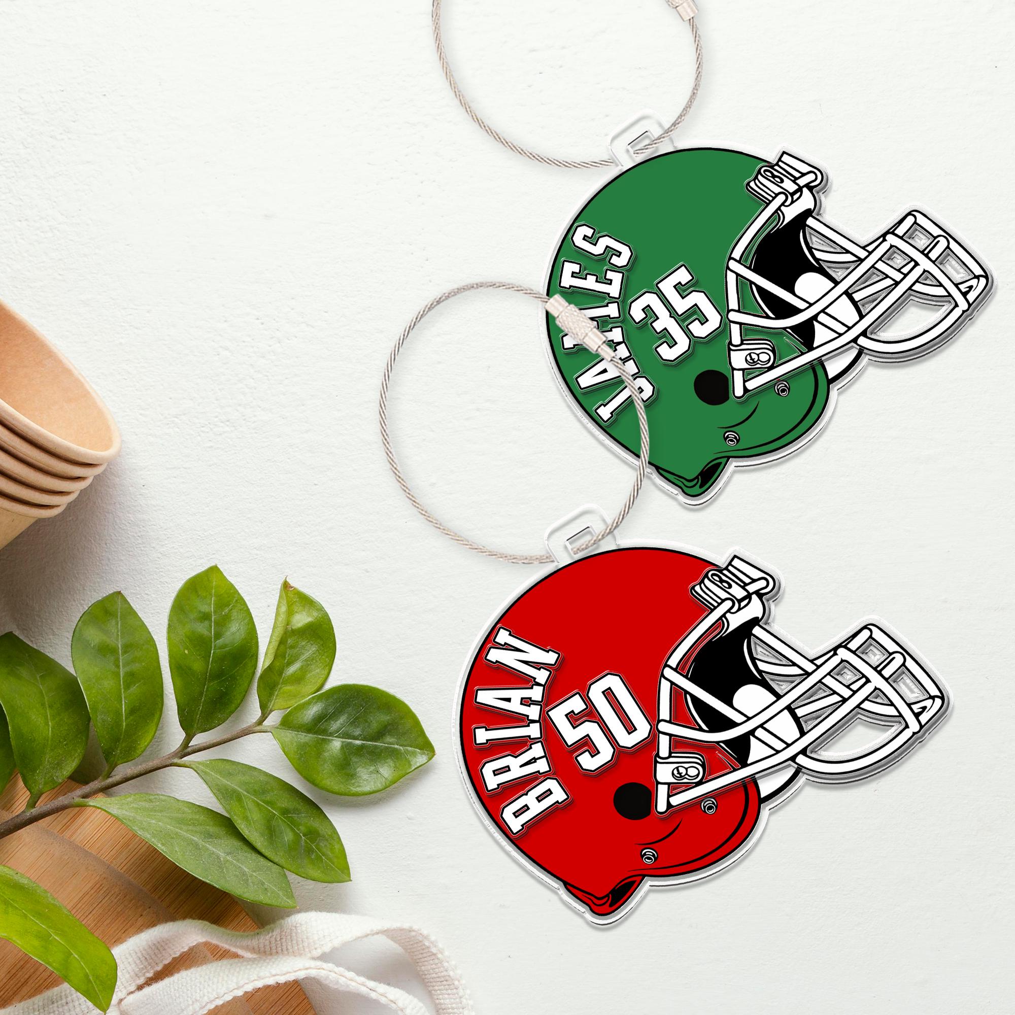 💖Buy 2 Free Shipping💖Custom Football Bag Tag, Football Team Keychain, Personalized Sport Bag Tag, Backpack Name Tag, Football Mom Gift, Football Lovers Gift