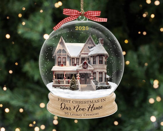 2025 Custom Photo Ornament, Personalized New House Address, Upload Your Image, Realtor Closing Gift, 1st Home