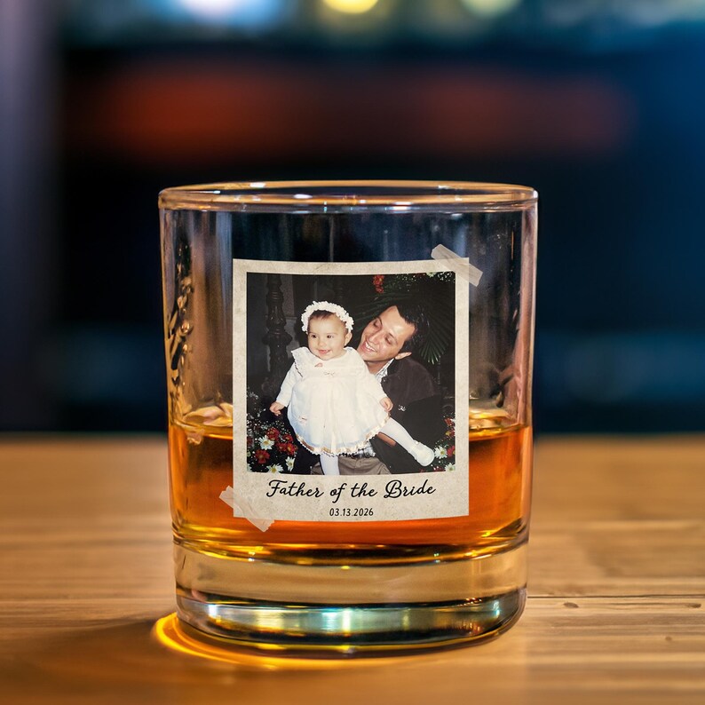 Personalized Photo Whiskey Glass, Father's Day Gift image 13