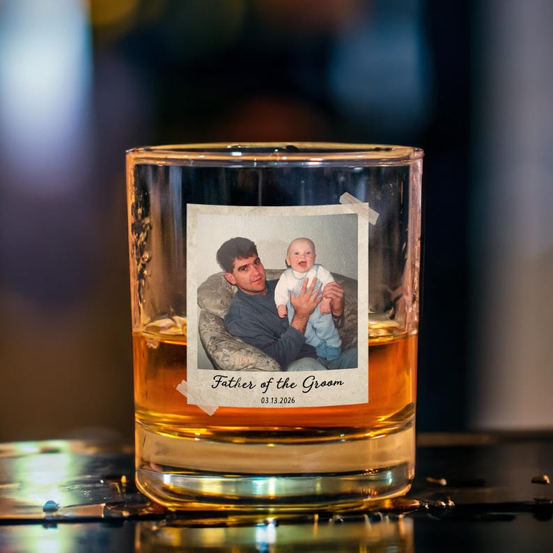 Personalized Photo Whiskey Glass, Father's Day Gift image 6