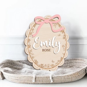 Personalized Baby Announcement Sign, Birth Stats, 3D Wood image 6