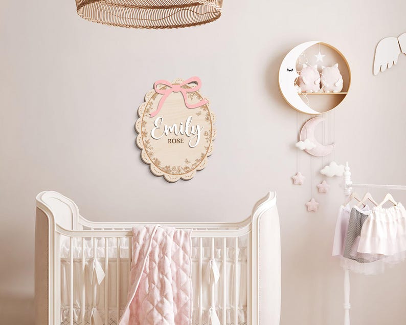 Personalized Baby Announcement Sign, Birth Stats, 3D Wood image 11