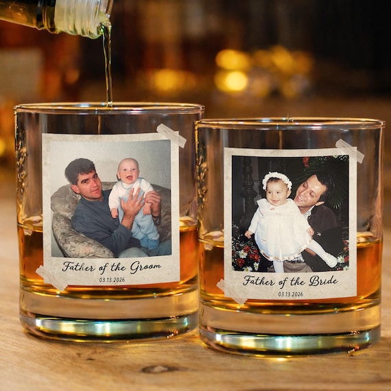 Personalized Photo Whiskey Glass, Father's Day Gift