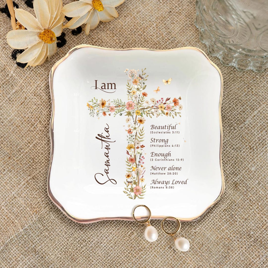 Personalized Christian Gift for Her, Christian Name Jewelry Dish ...