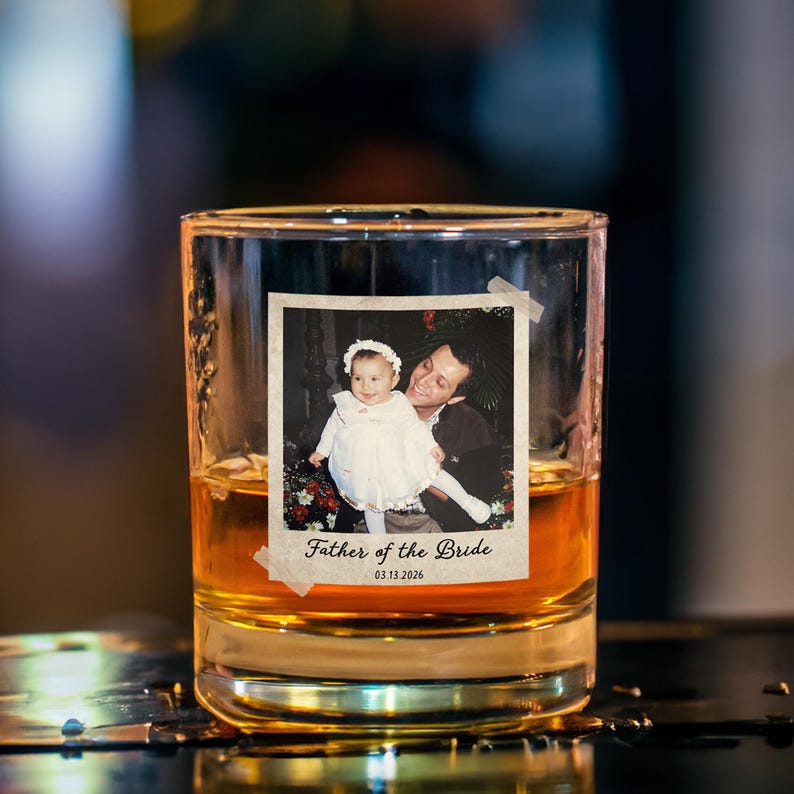 Personalized Photo Whiskey Glass, Father's Day Gift image 8