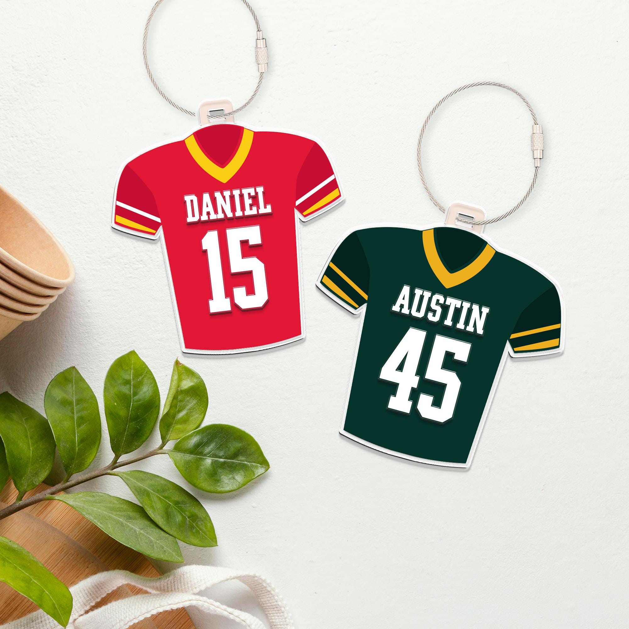 💖Buy 2 Free Shipping💖Football Name Tag, Personalized Football Shirt Name Tag, Sport Bag Tag, Football Team Keychain, High School Football Team, Football Mom Gift