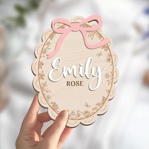 Personalized Baby Announcement Sign, Birth Stats, 3D Wood image 4